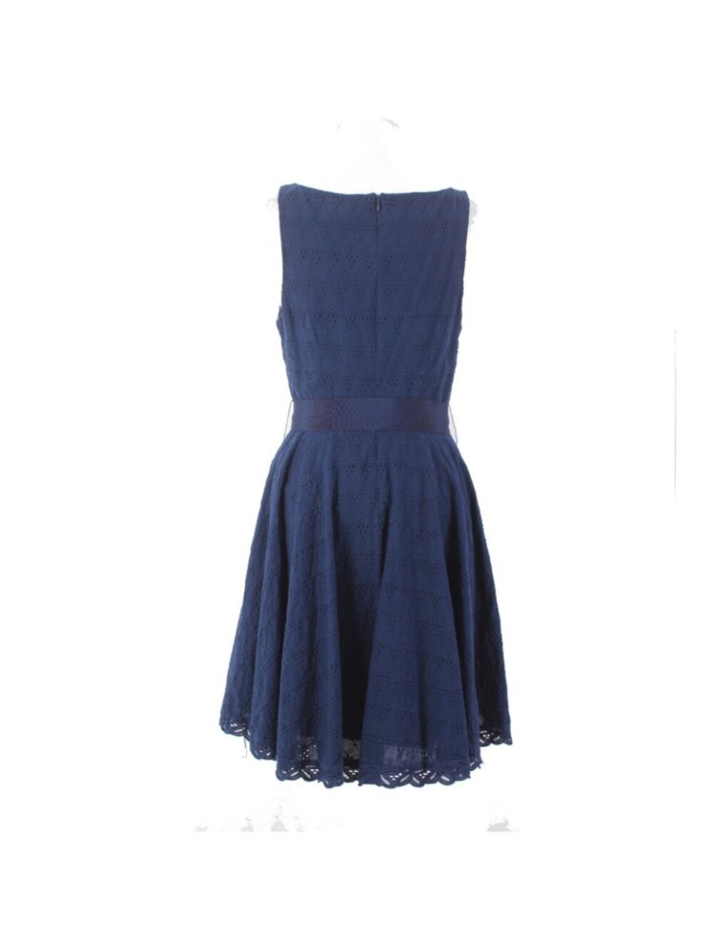 BB Dakota Dress Sz 6 Navy Blue Embroidered Round Neck Sleeveless Cotton Dress - Picture 4 of 10